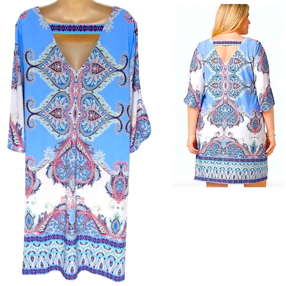 Rod & Ali PAISLEY PRINT SPLIT SLEEVE SHIFT DRESS - Picture 2 of 4